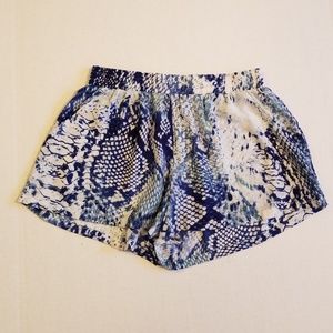 Olivaceous Blue Snakeprint Shorts